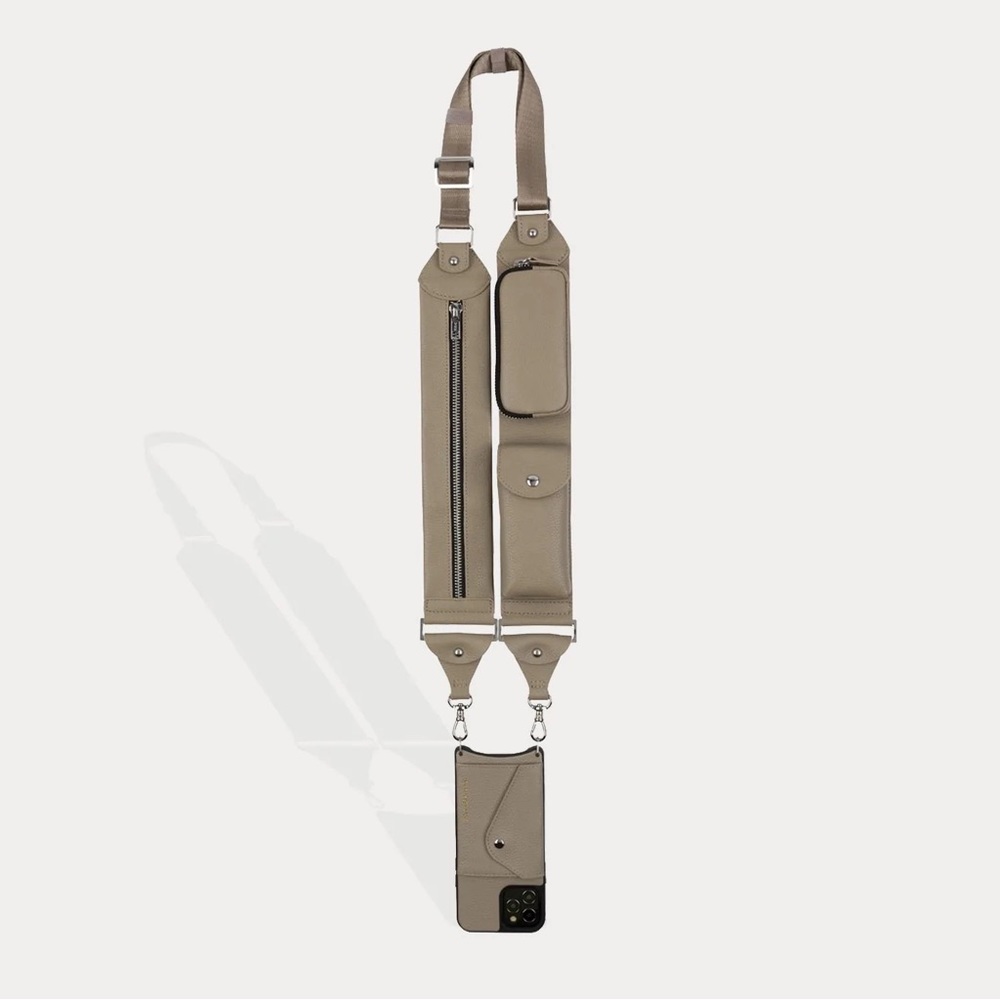 Bandolier iPhone 6/7/8 Plus case and utility strap, Griege/silver, new. Tags on.